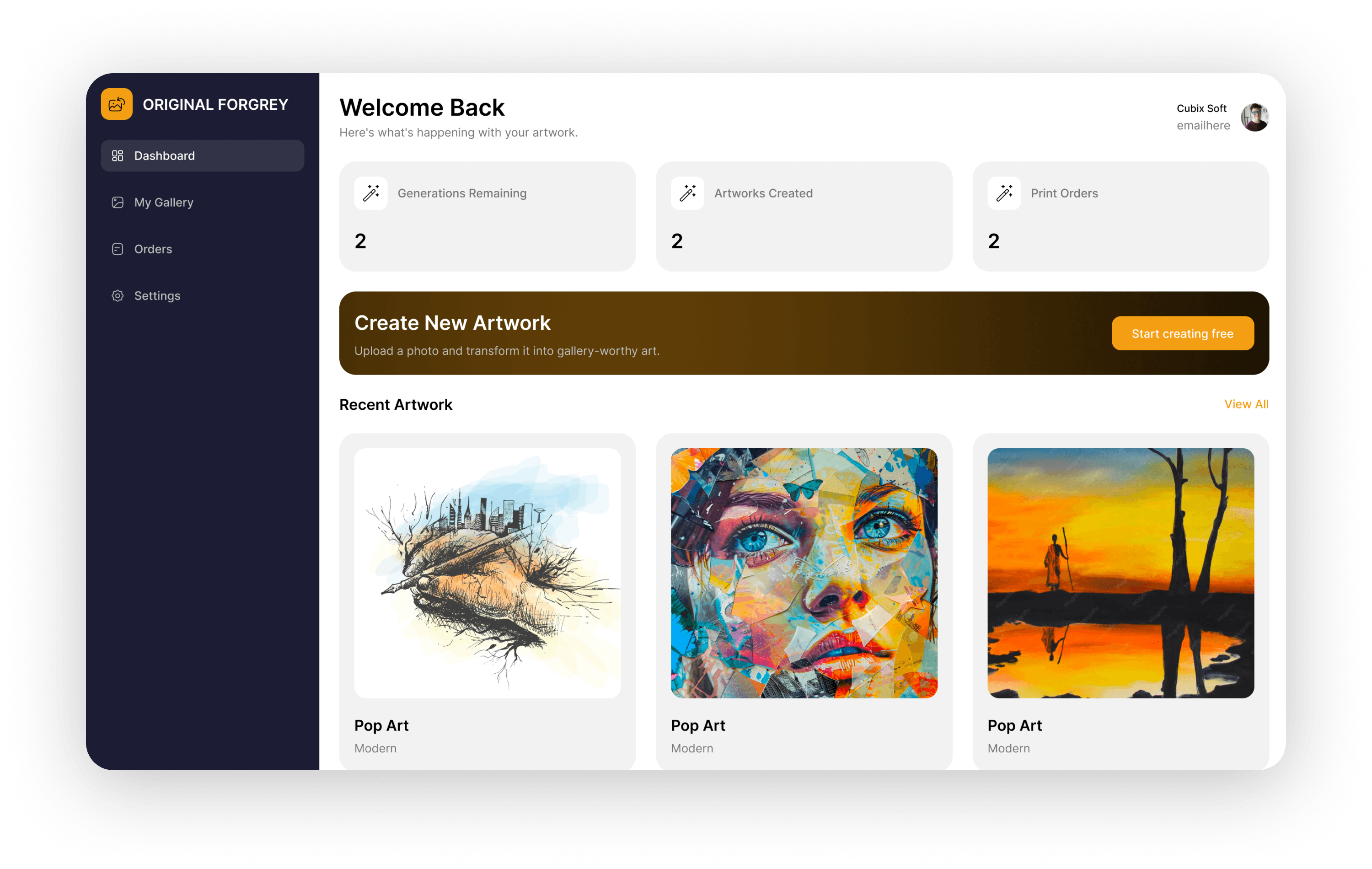Creator Studio Dashboard